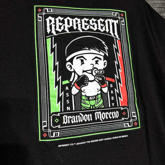 Brandon Moreno T Shirt Men's 3XL Limited Edition Black Short Sleeve - Picture 11 of 12